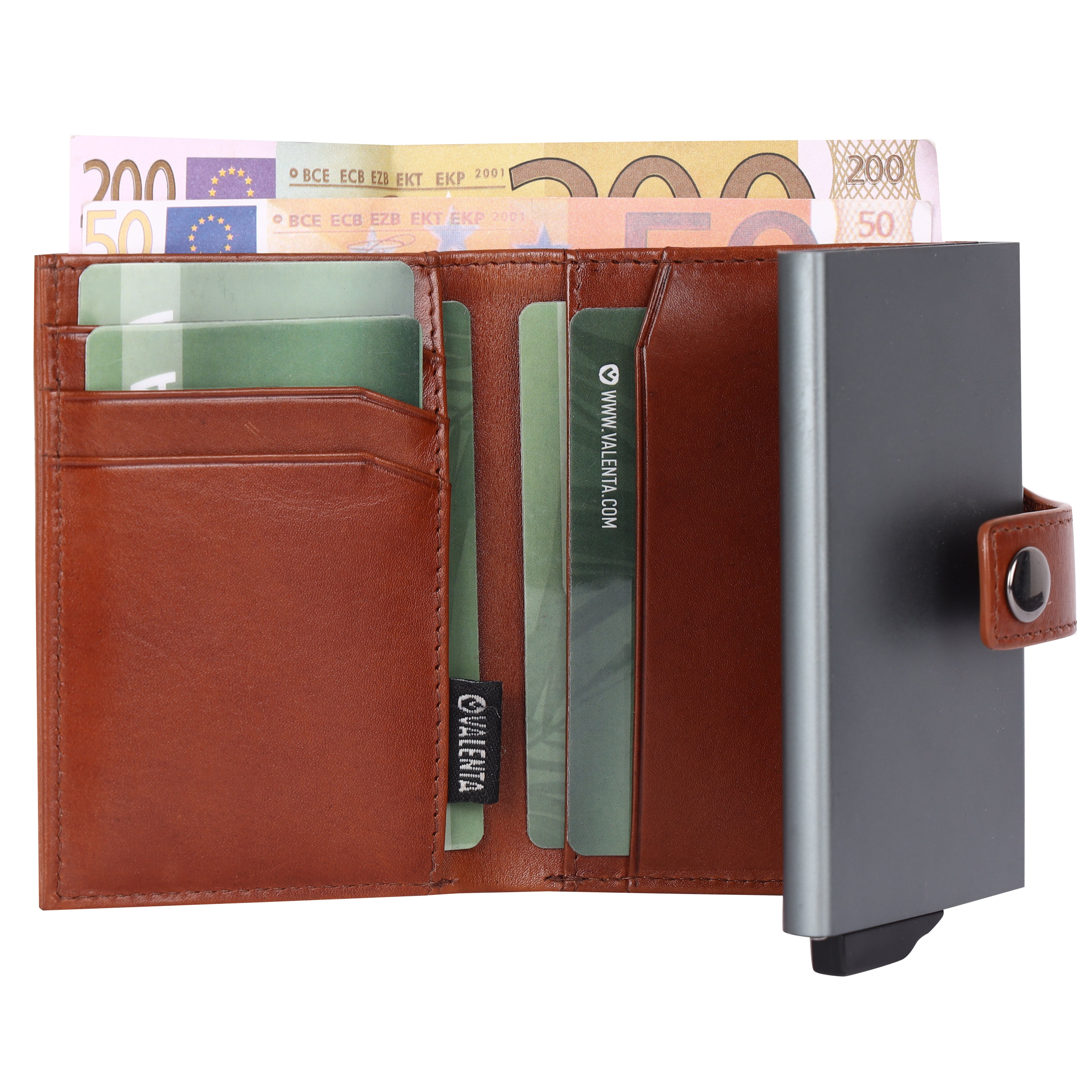 Card Case Plus Wallet Luxe Cognac