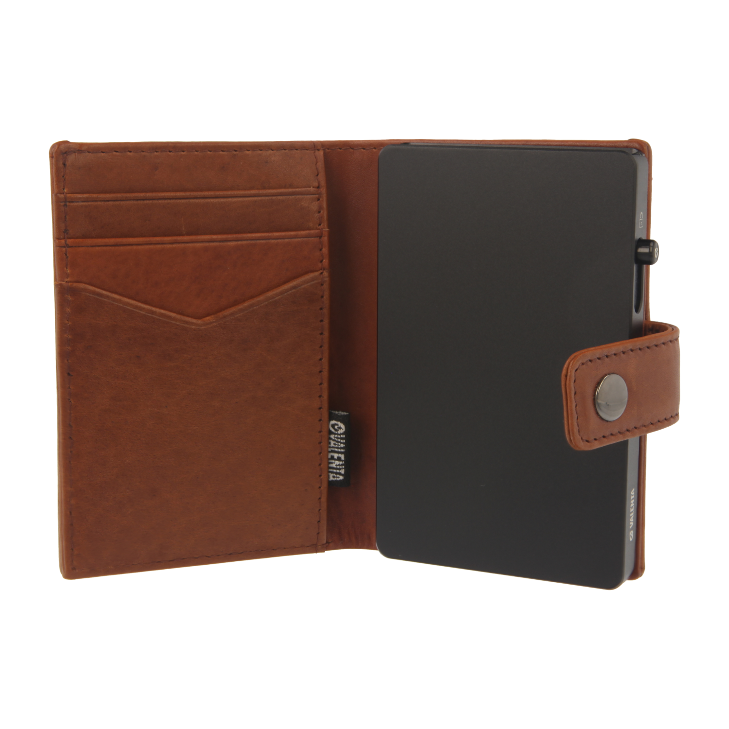 Cardprotector Black + Card Wallet Luxe Cognac