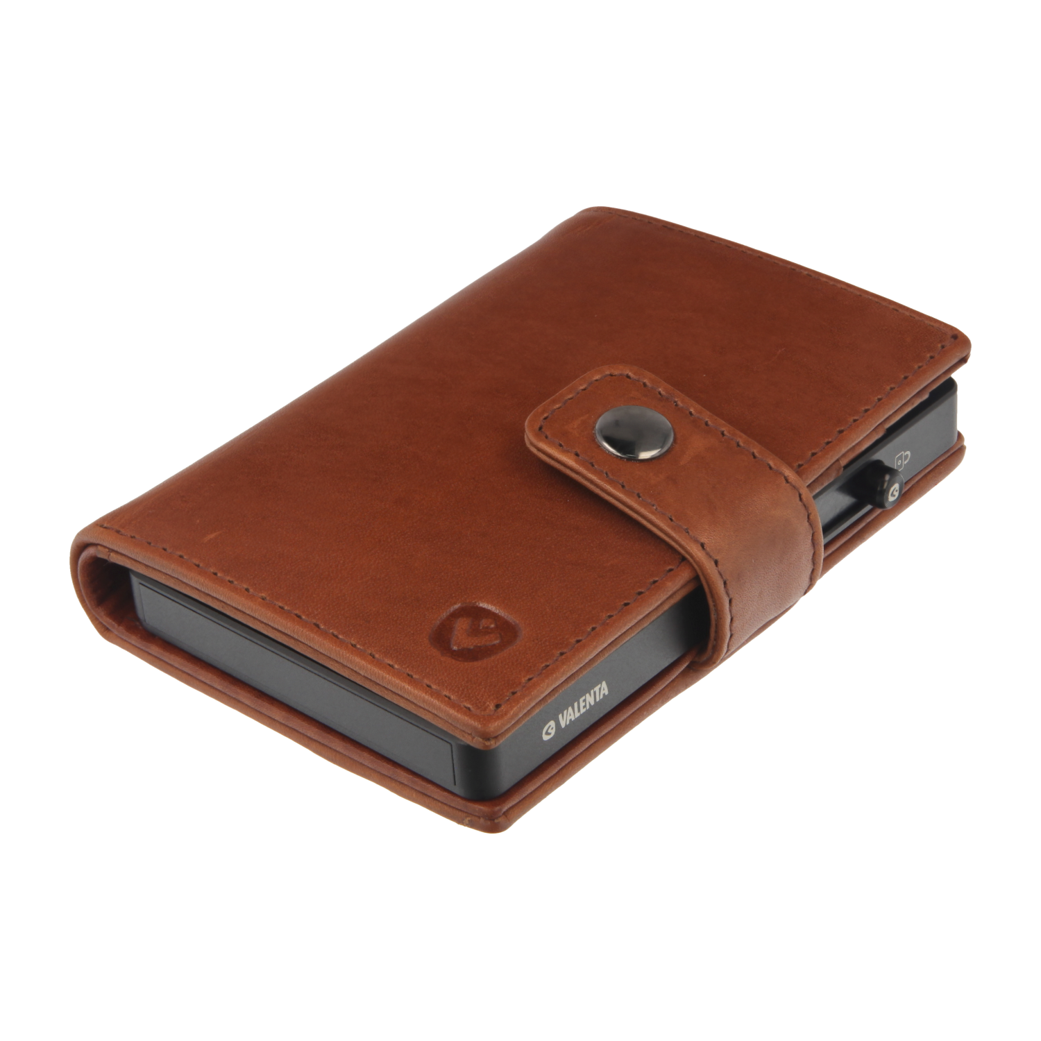 Cardprotector Black + Card Wallet Luxe Cognac