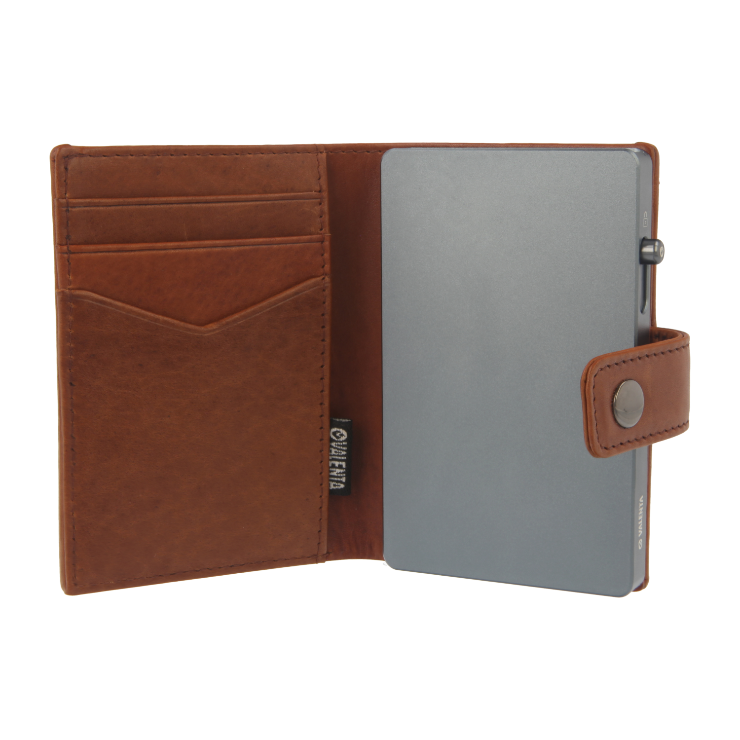 Cardprotector Grey + Card Wallet Luxe Cognac