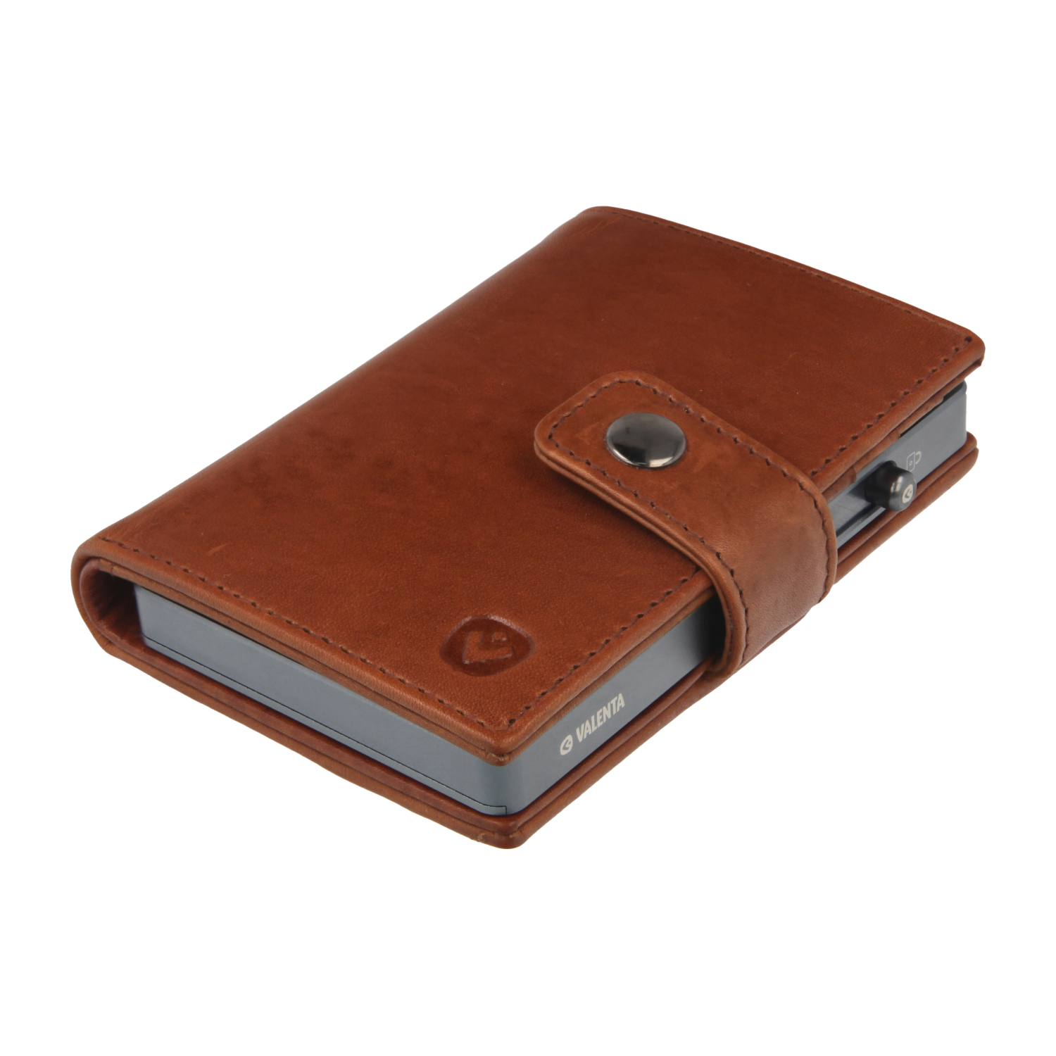 Cardprotector Cool Grey + Card Wallet Luxe Cognac