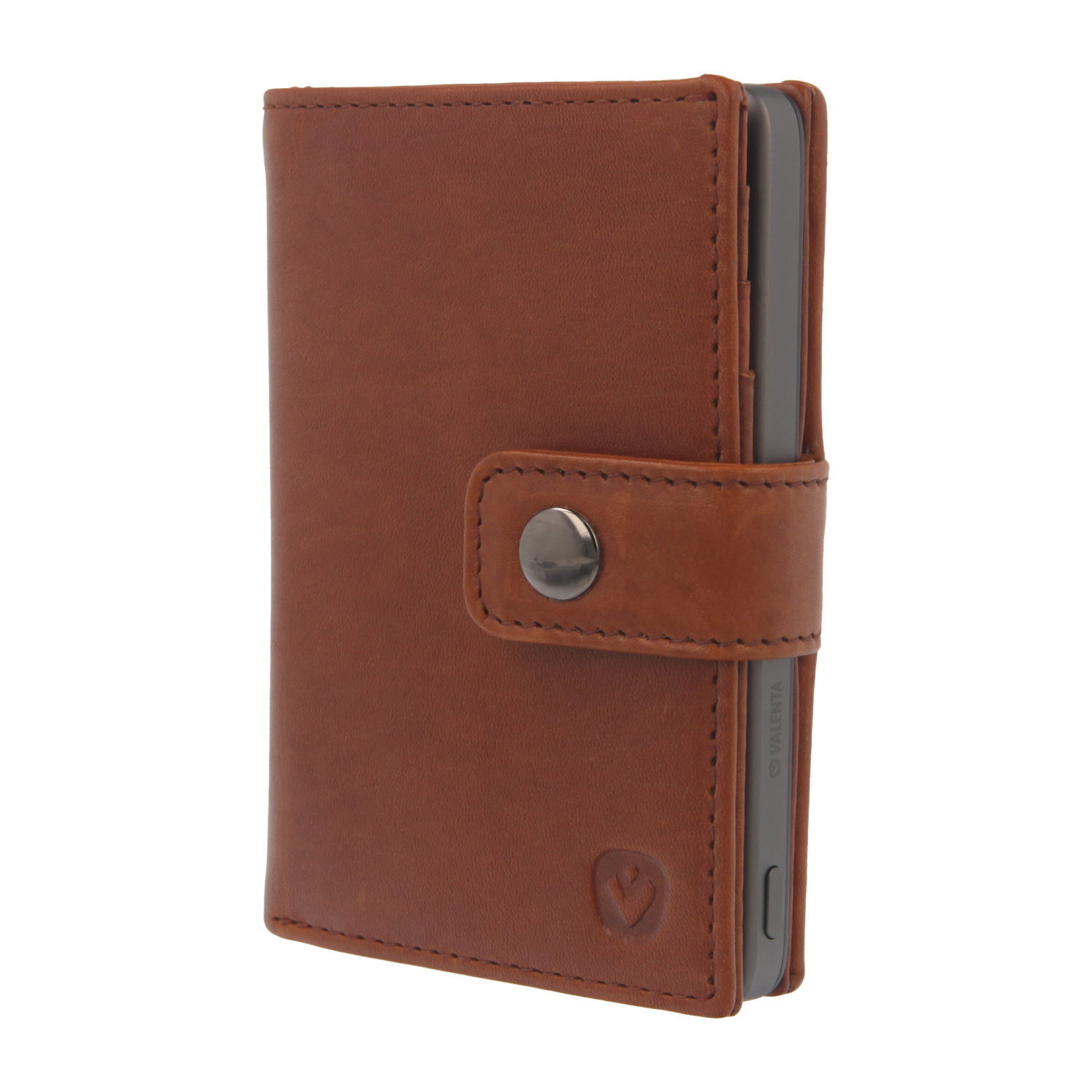 Powerbank Ultra Slim Grey + Card Wallet Luxe Cognac