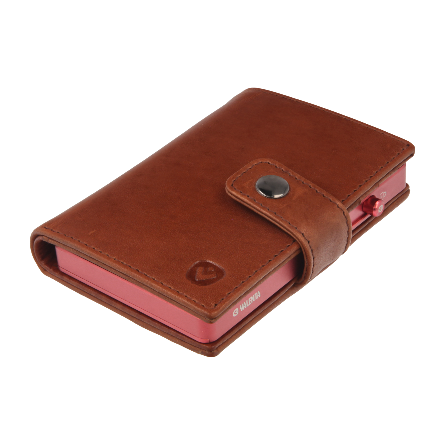 Cardprotector Pink + Card Wallet Luxe Cognac