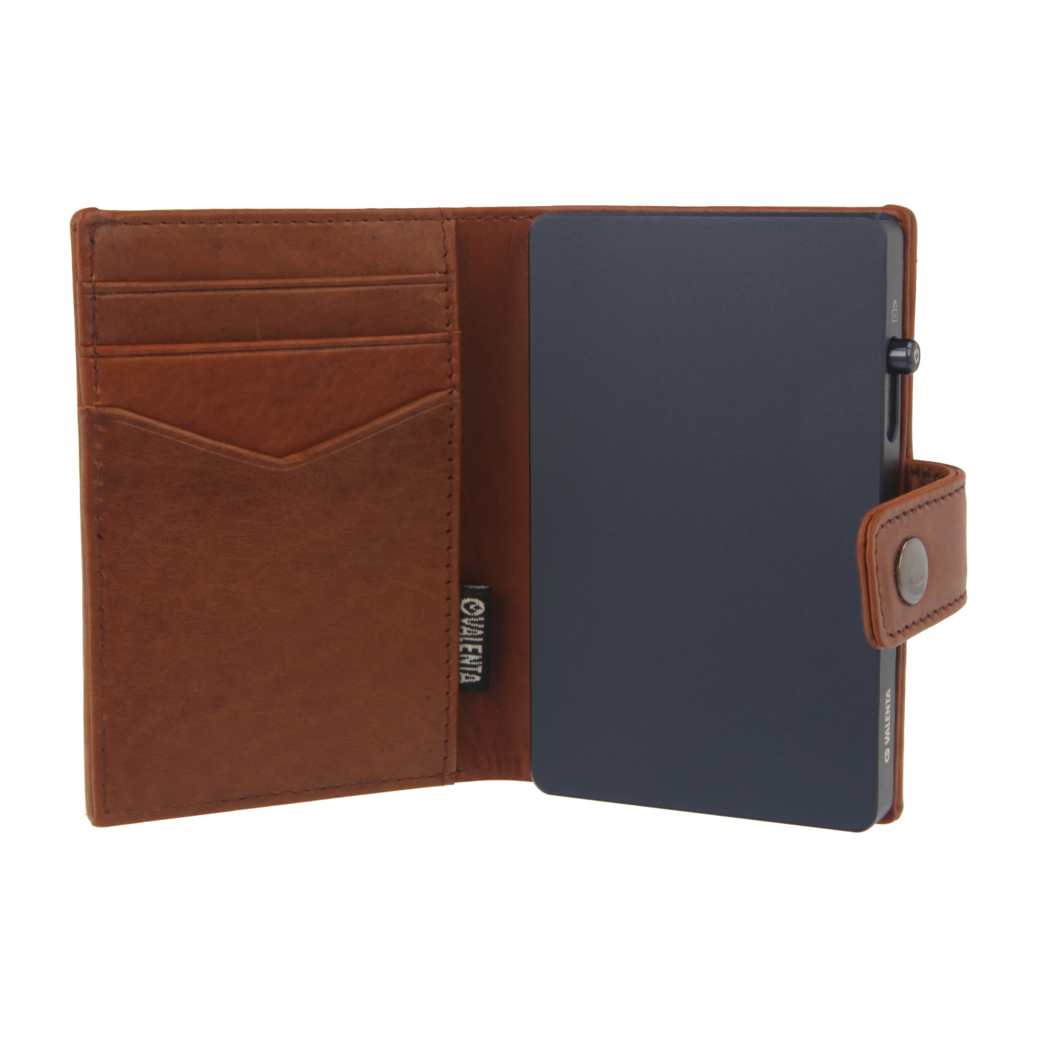 Cardprotector Titanium Blue + Card Wallet Luxe Cognac