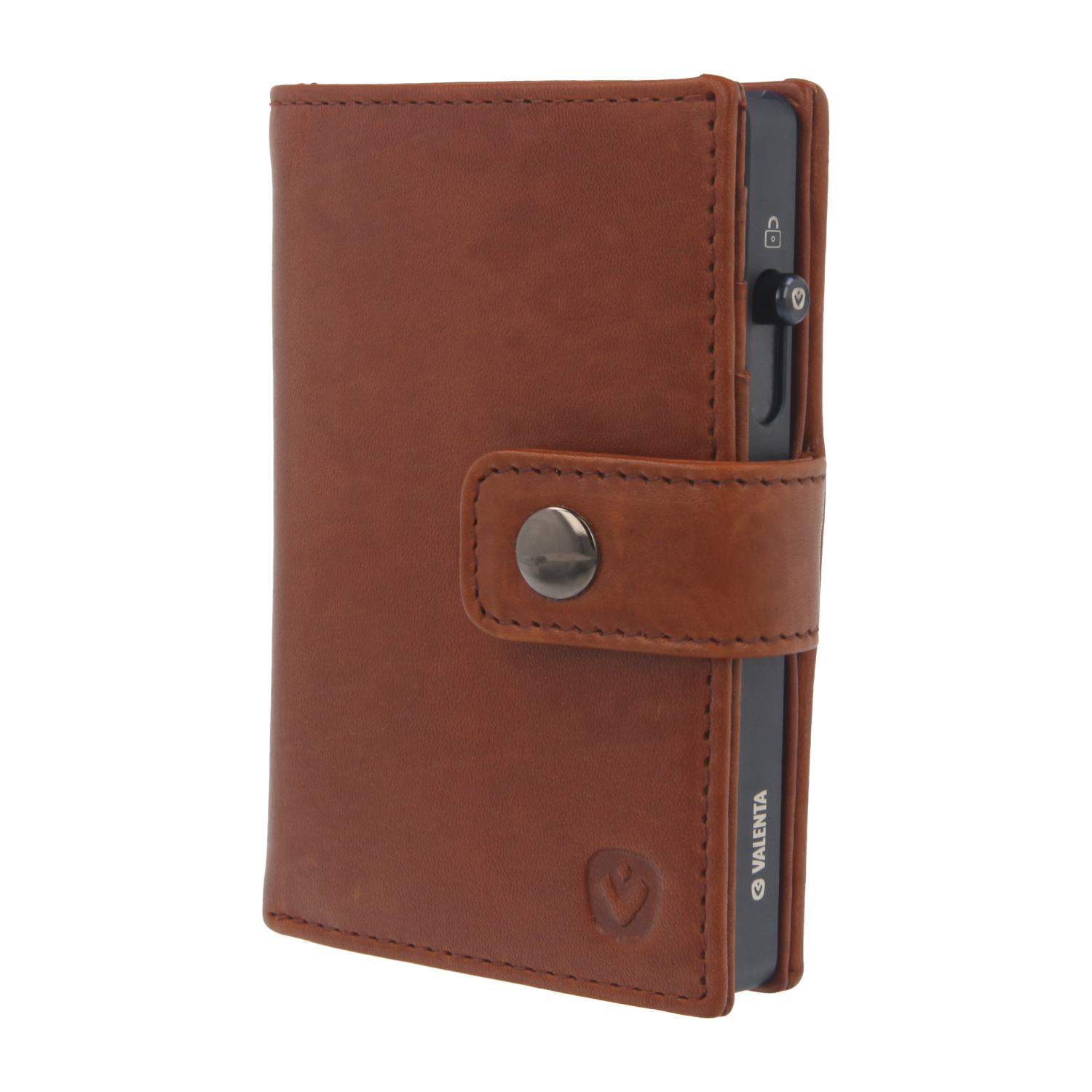 Cardprotector Titanium Blue + Card Wallet Luxe Cognac