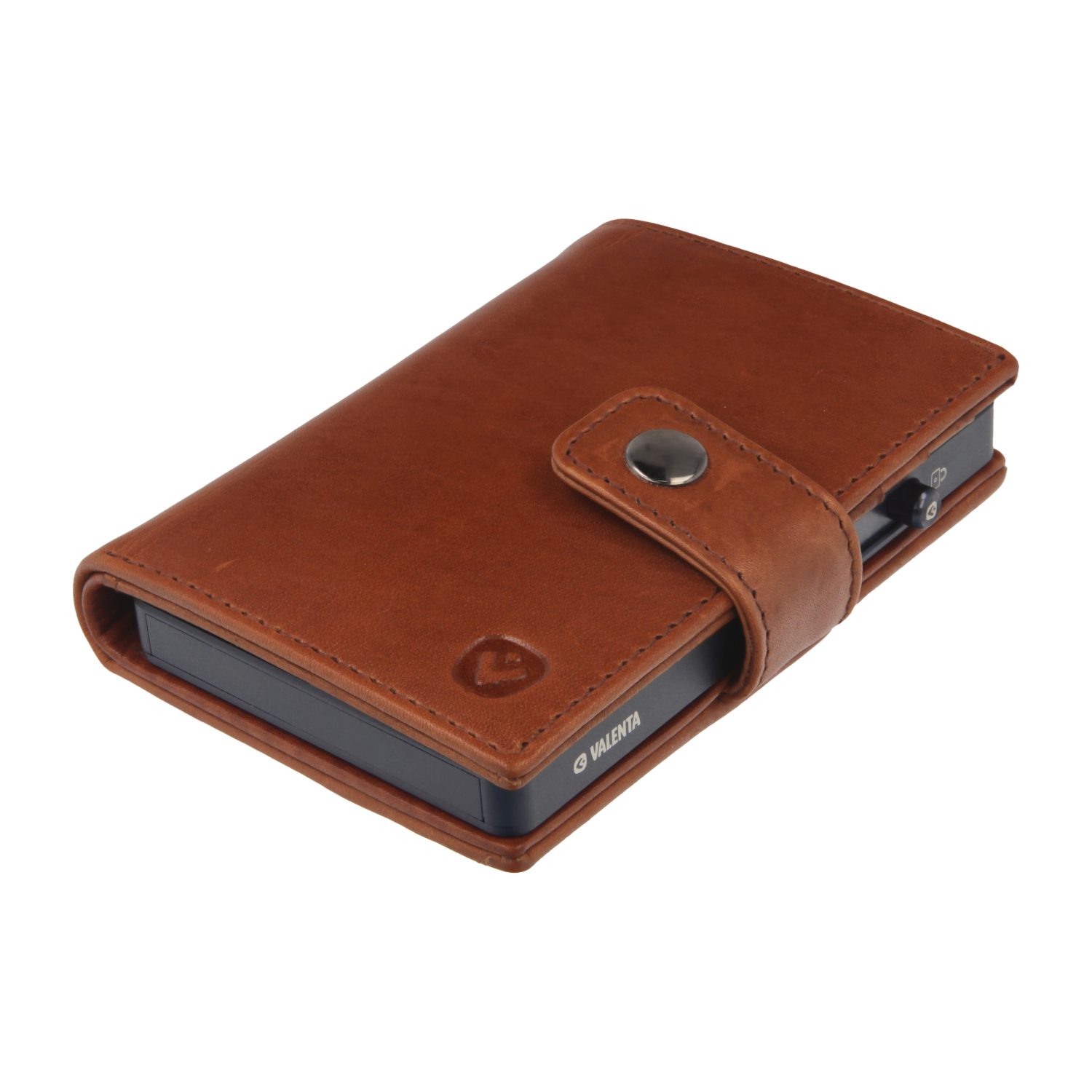 Cardprotector Titanium Blue + Card Wallet Luxe Cognac